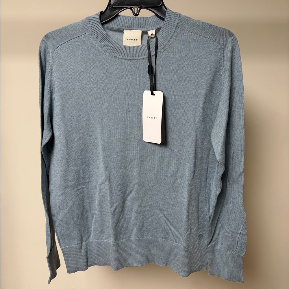 Varley fincham knit sweater arona blue